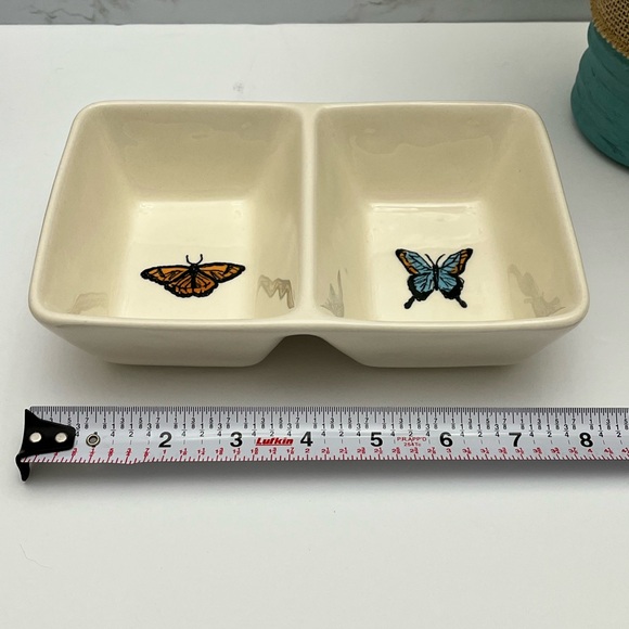 RAE DUNN ceramic tray with Butterflies - Picture 4 of 6